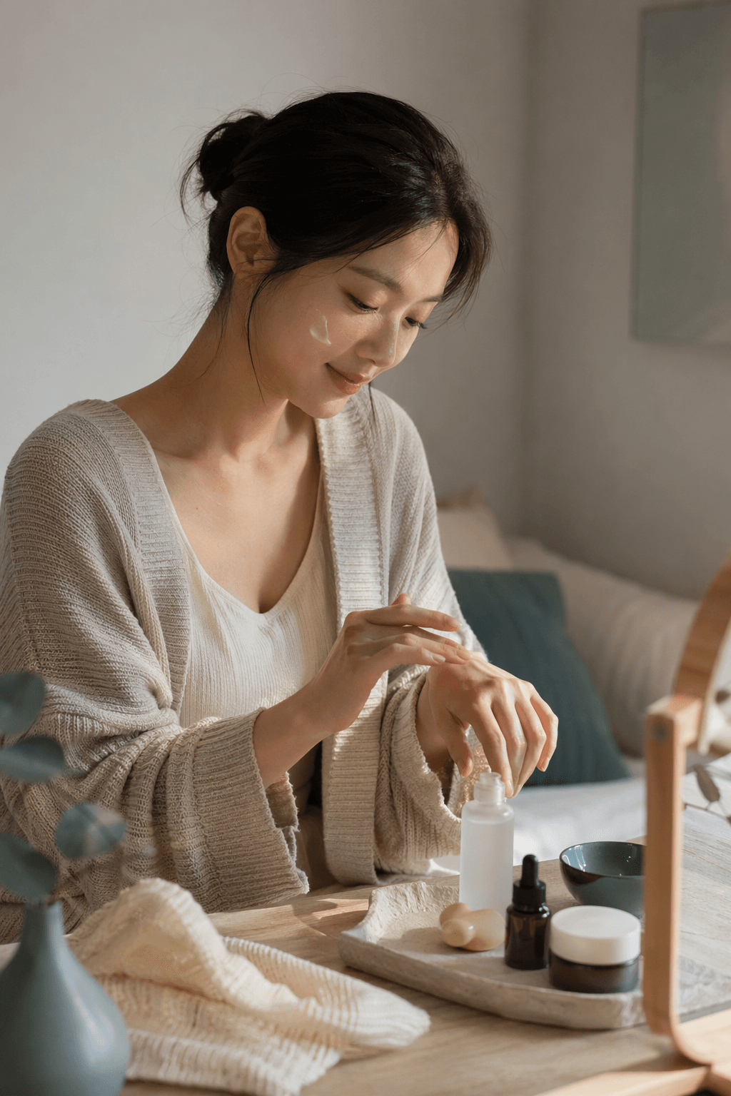 BHAB skincare in a calm setting for balanced everyday care.