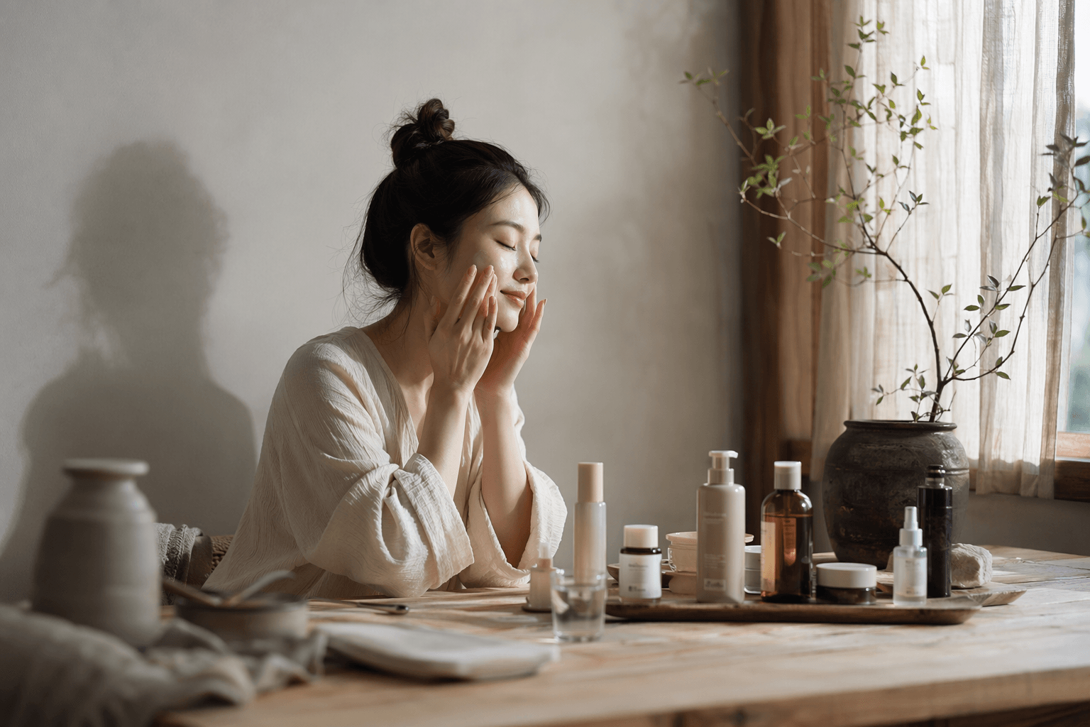 Crafted with calm skincare textures and everyday Slow Chaga essentials.